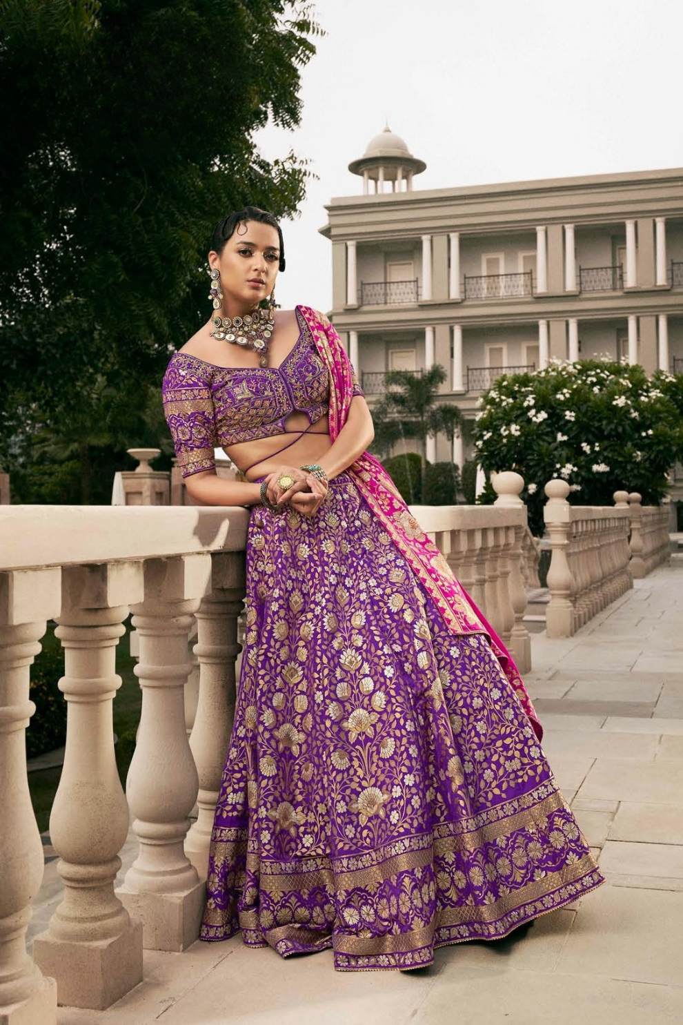 Purple Majesty Embroidered Ensemble with Rich Detailing - LaVante Fashion