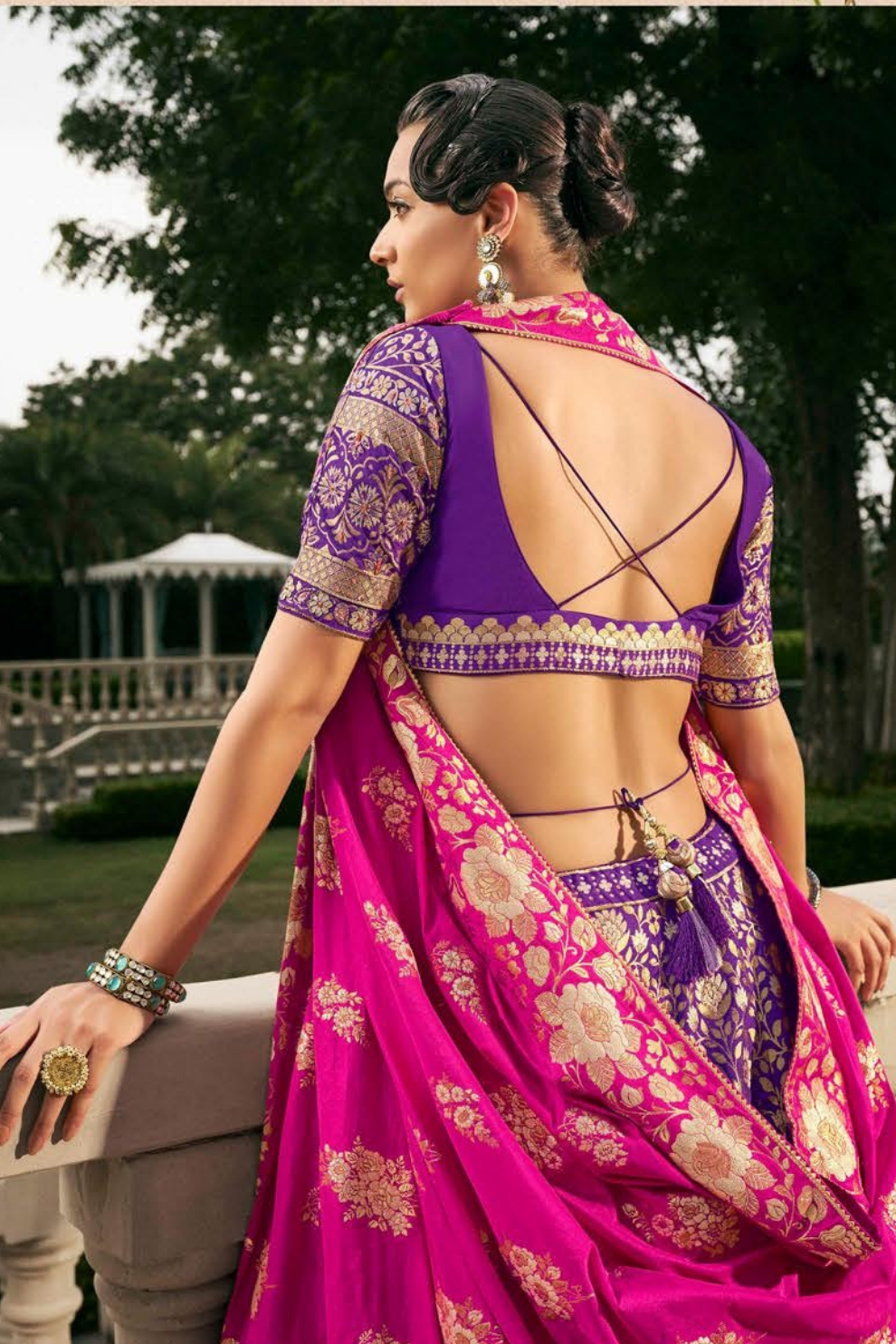 Purple Majesty Embroidered Ensemble with Rich Detailing - LaVante Fashion
