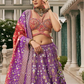 Royal Purple Silk Bridal Lehenga Choli with Detailed Embroidery - LaVante Fashion
