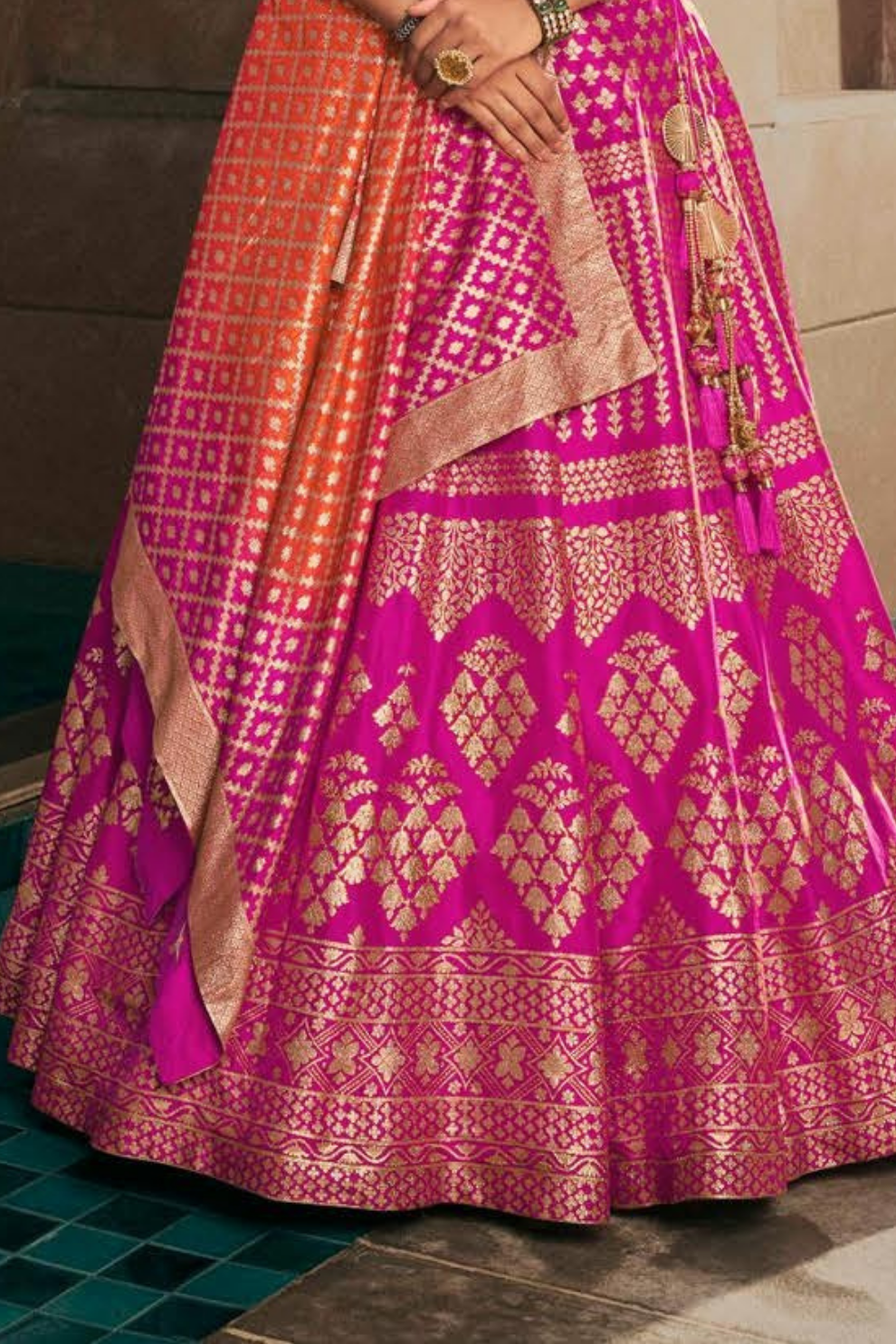Rani Pink Silk Bridal Lehenga Choli with Exquisite Embroidery - LaVante Fashion