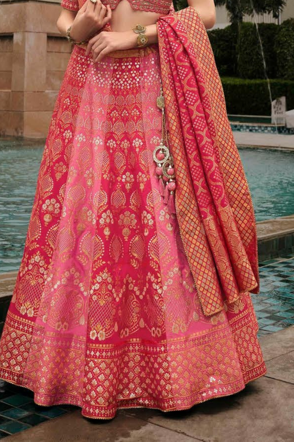 Peach Silk Bridal Lehenga Choli with Exquisite Embroidery - LaVante Fashion