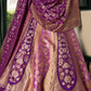 Elegant Purple Silk Embroidered Lehenga Choli for Bridal Wear - LaVante Fashion