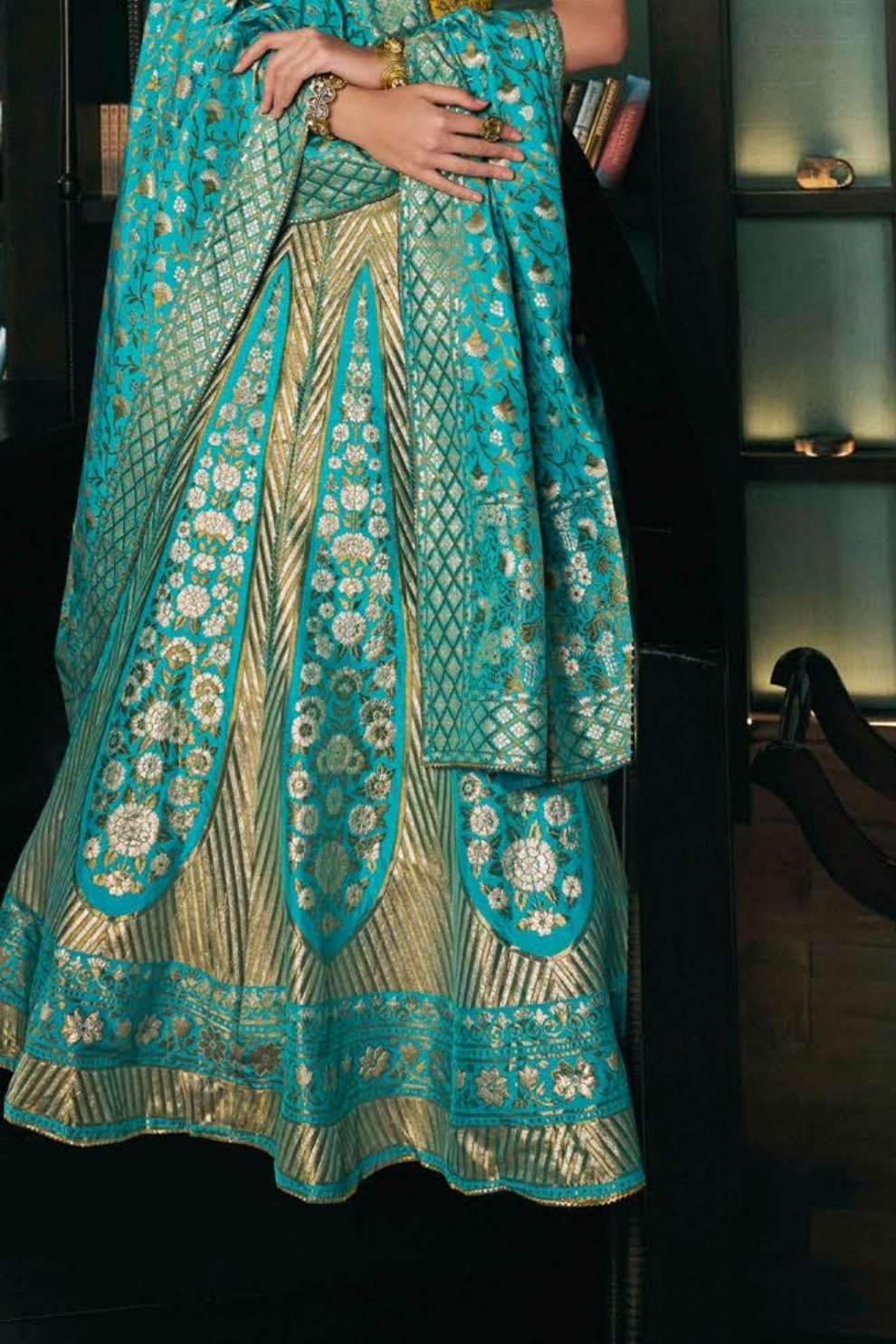 Sky Blue Silk Bridal Lehenga Choli with Intricate Embroidery - LaVante Fashion