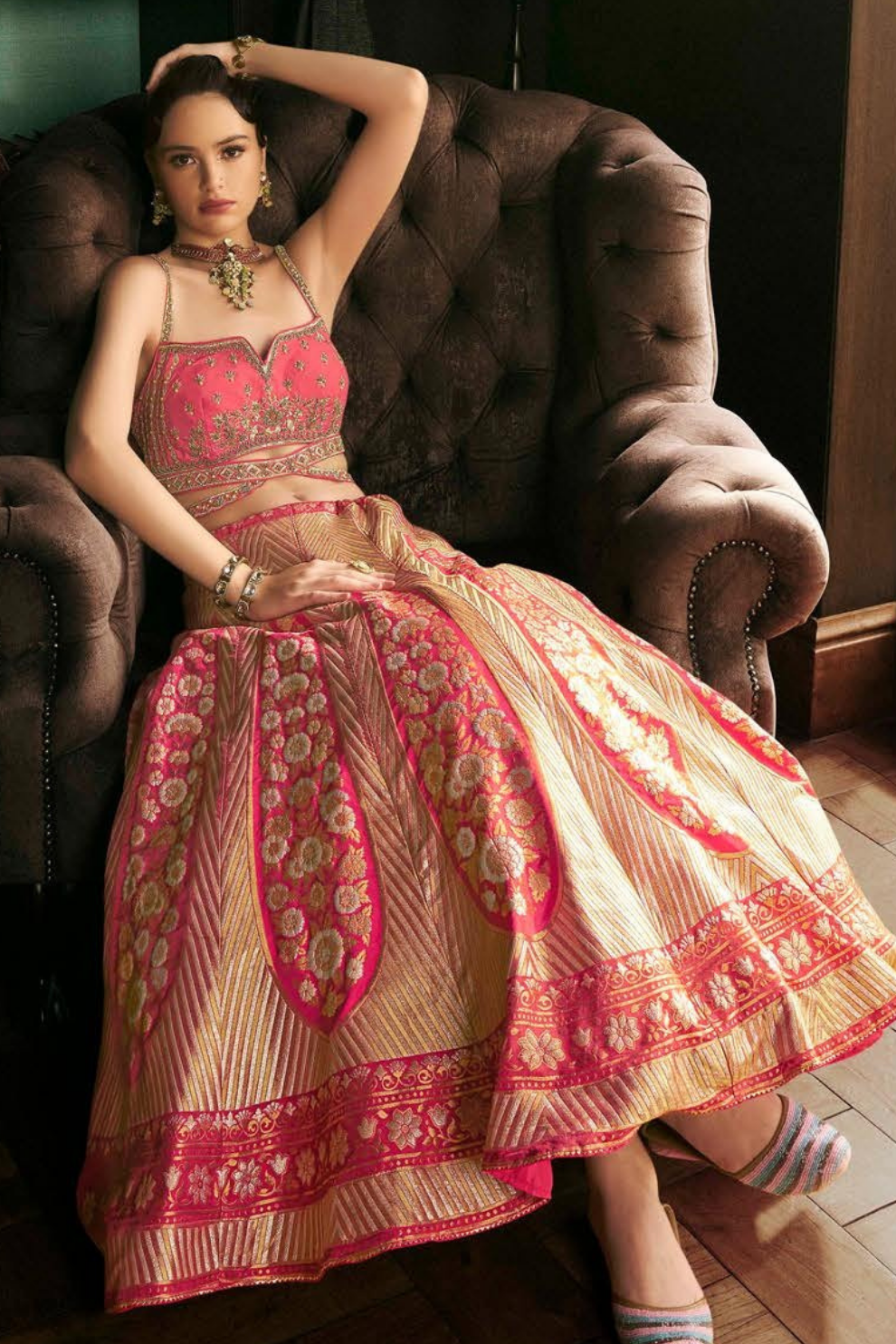 Elegant Pink Silk Bridal Lehenga Choli with Exquisite Embroidery - LaVante Fashion