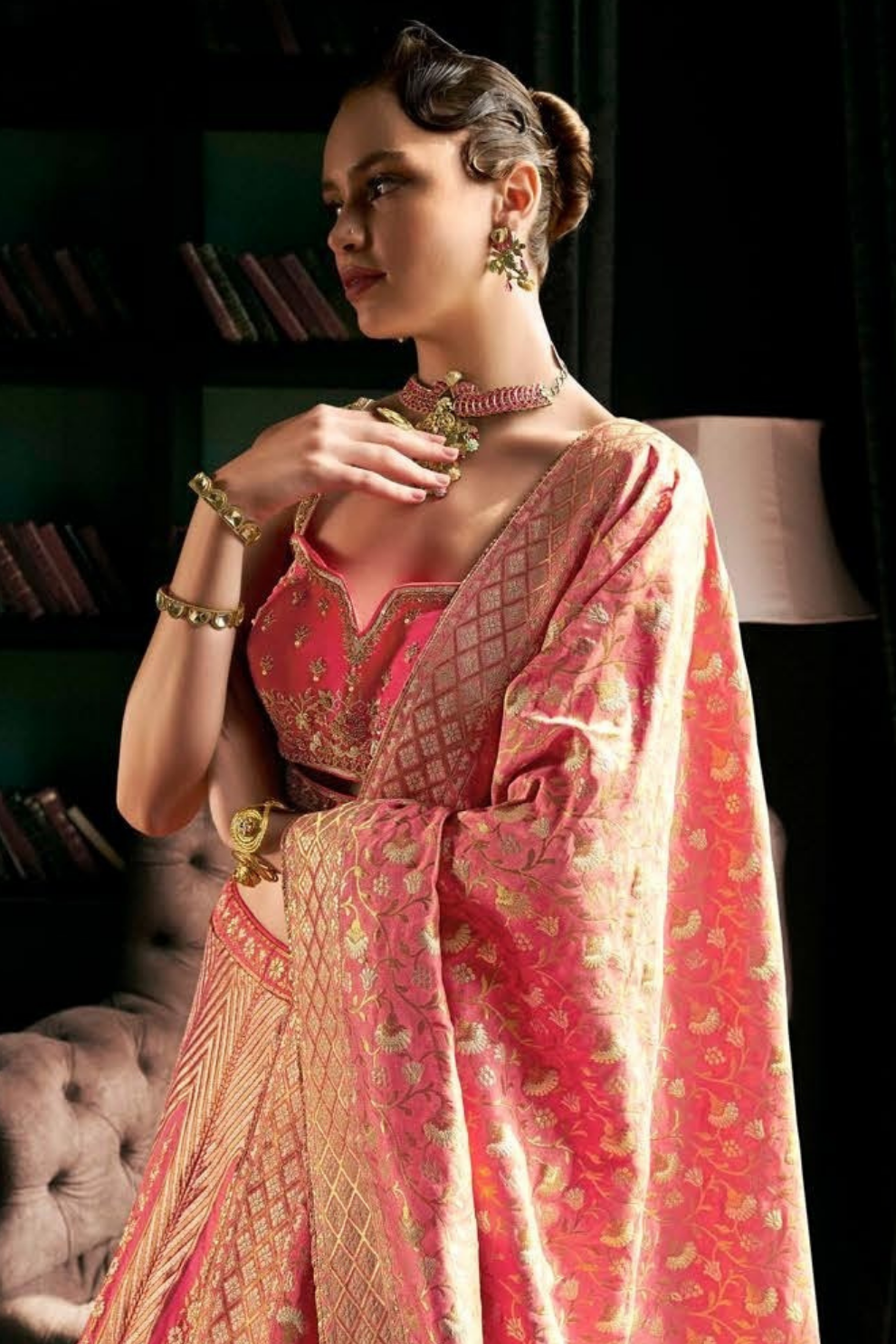 Elegant Pink Silk Bridal Lehenga Choli with Exquisite Embroidery - LaVante Fashion