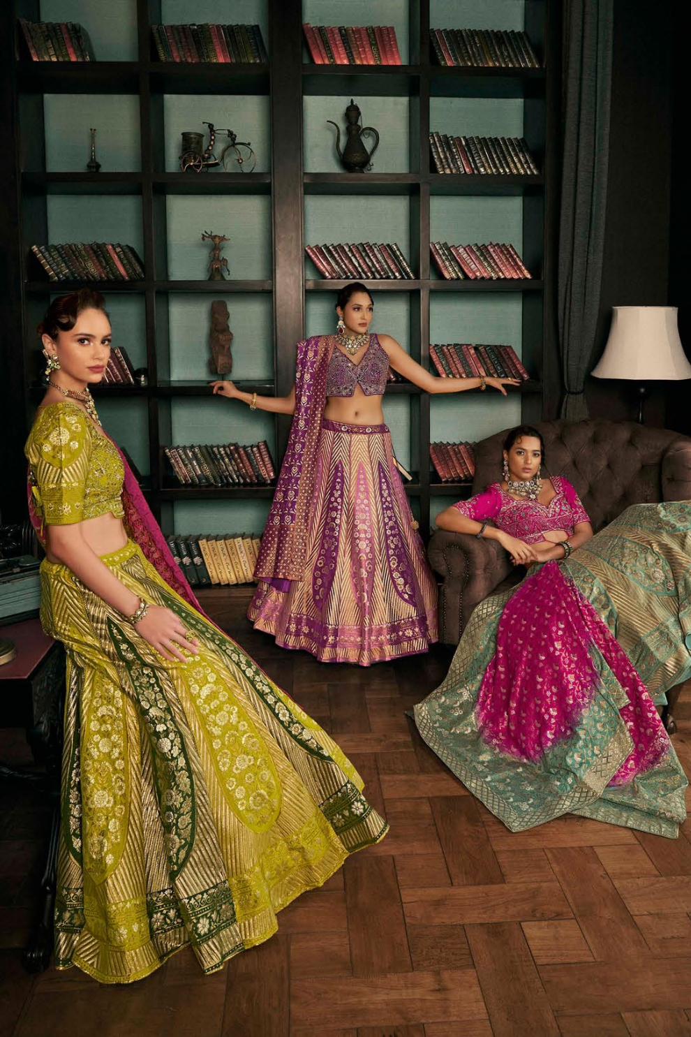 Parrot Green Silk Bridal Lehenga Choli with Fine Embroidery - LaVante Fashion