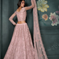 Traditional Dusty Pink Lehenga Choli With Luxurious Embroidery Work