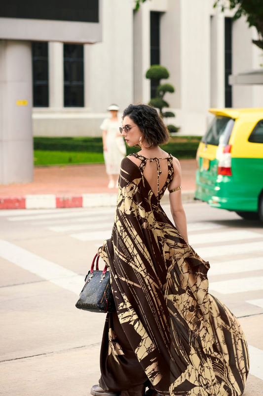 Premium Japan Satin Silk Saree – Smooth, Heavy-Drape & Luxurious Feel - LaVante Fashion