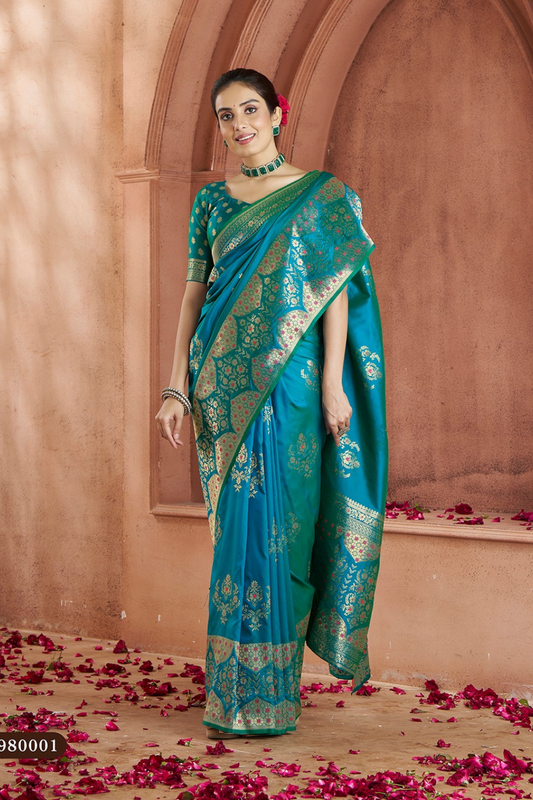 Pure Soft Banarasi Silk Saree with Traditional Weaving - LaVante Fashion