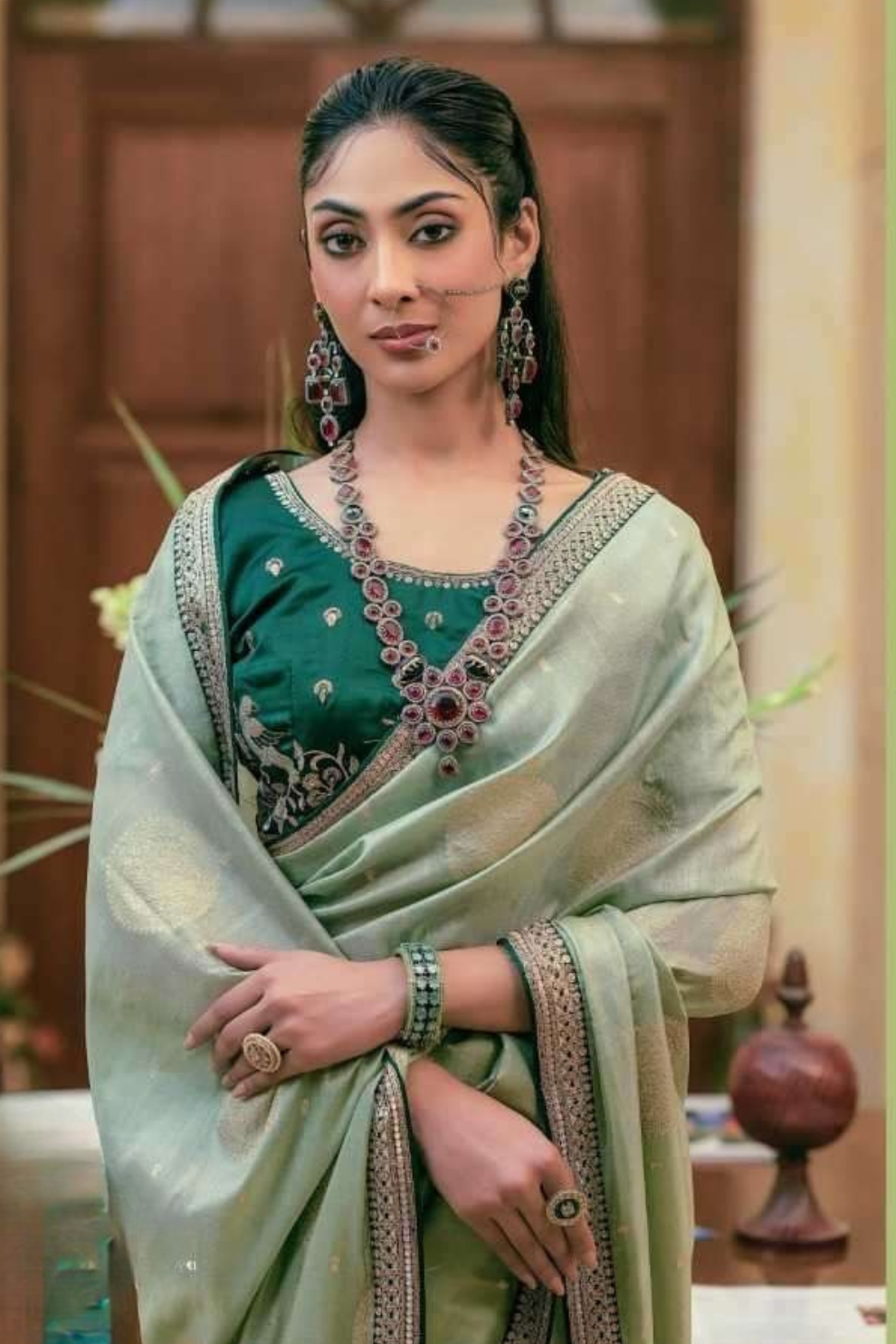 Pure Dola Silk Saree with Beautiful Lace Border - LaVante Fashion