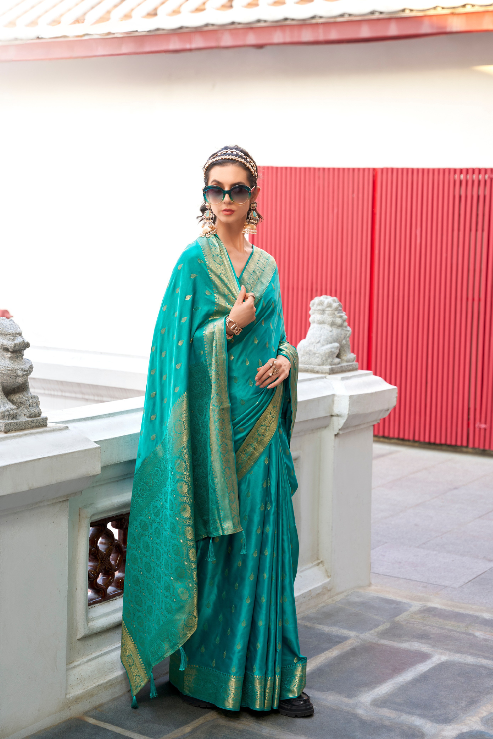 Heritage Zari Woven Pure Satin Silk Saree for Festive Elegance