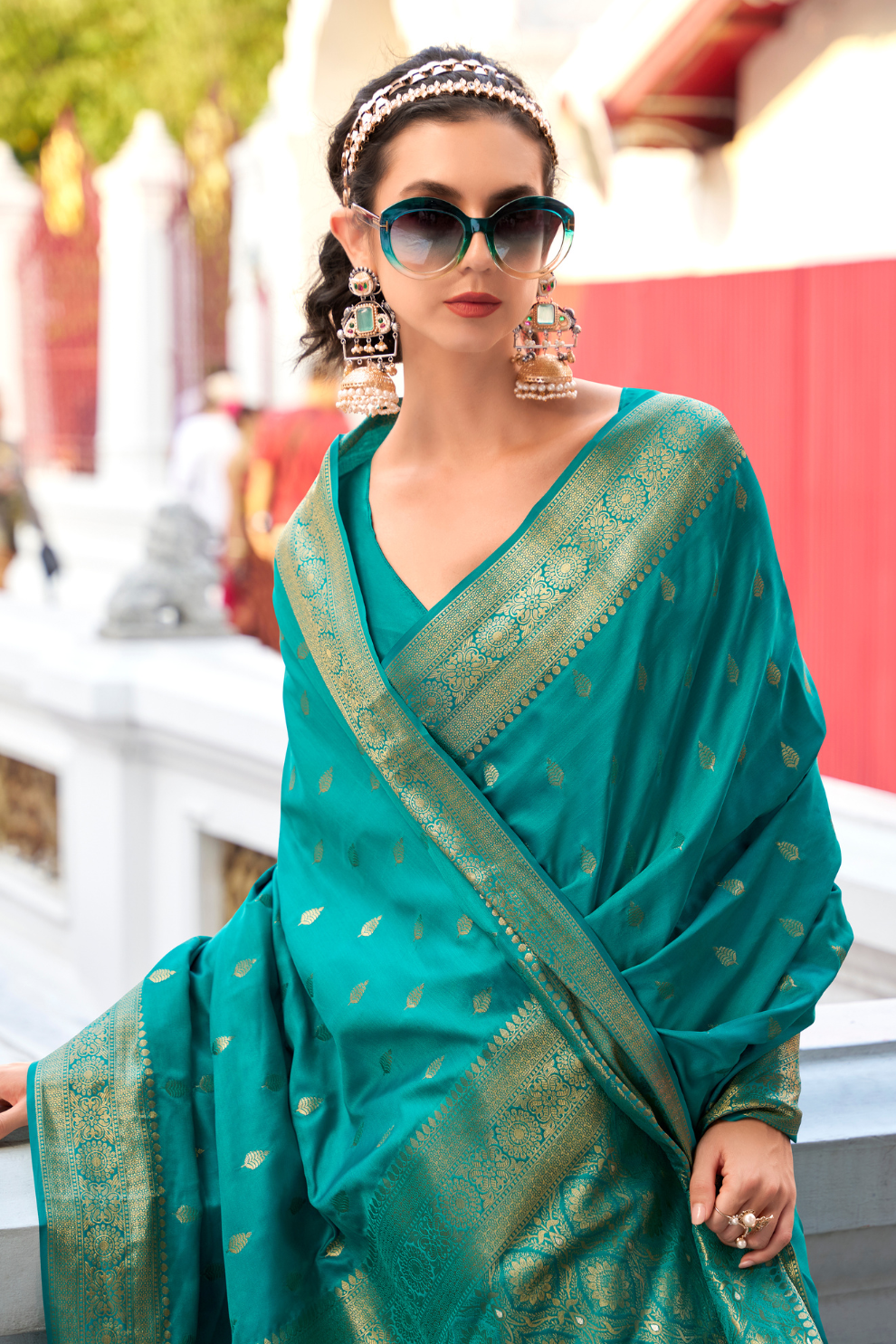 Heritage Zari Woven Pure Satin Silk Saree for Festive Elegance