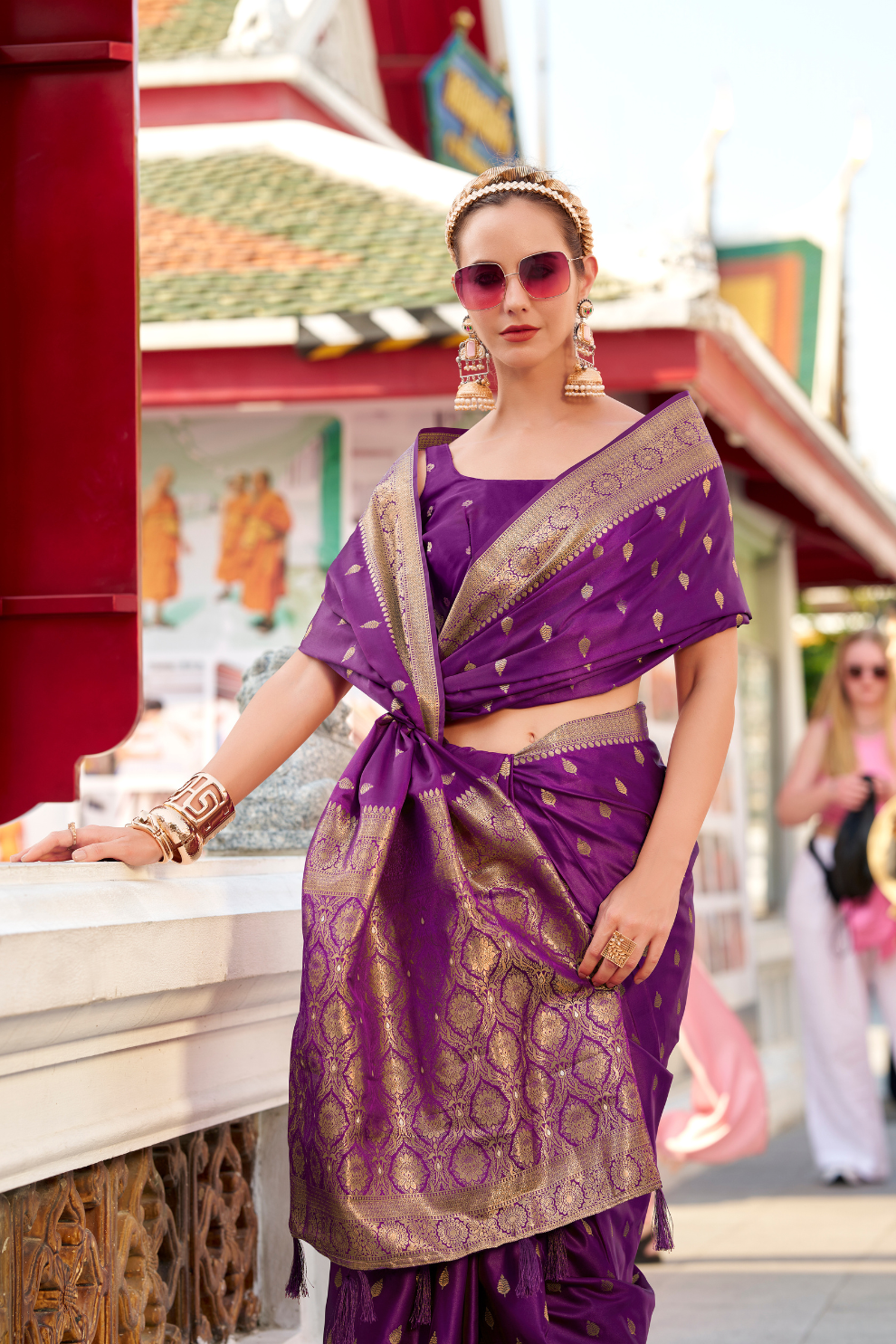 Heritage Zari Woven Pure Satin Silk Saree for Festive Elegance