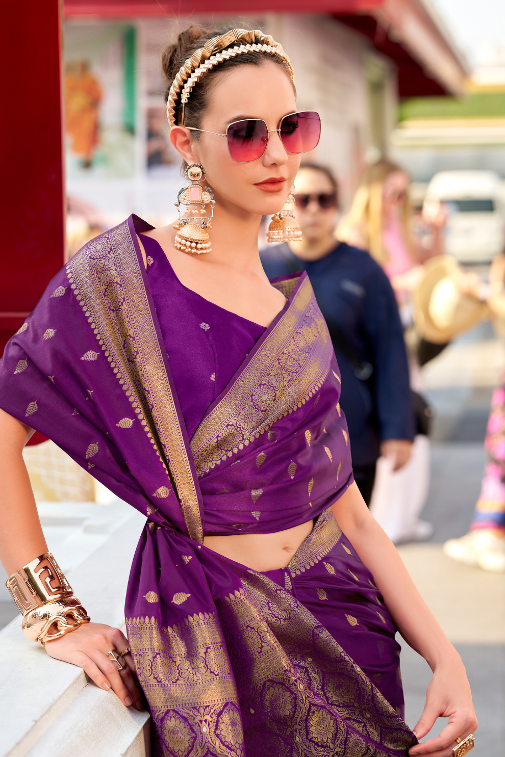 Heritage Zari Woven Pure Satin Silk Saree for Festive Elegance