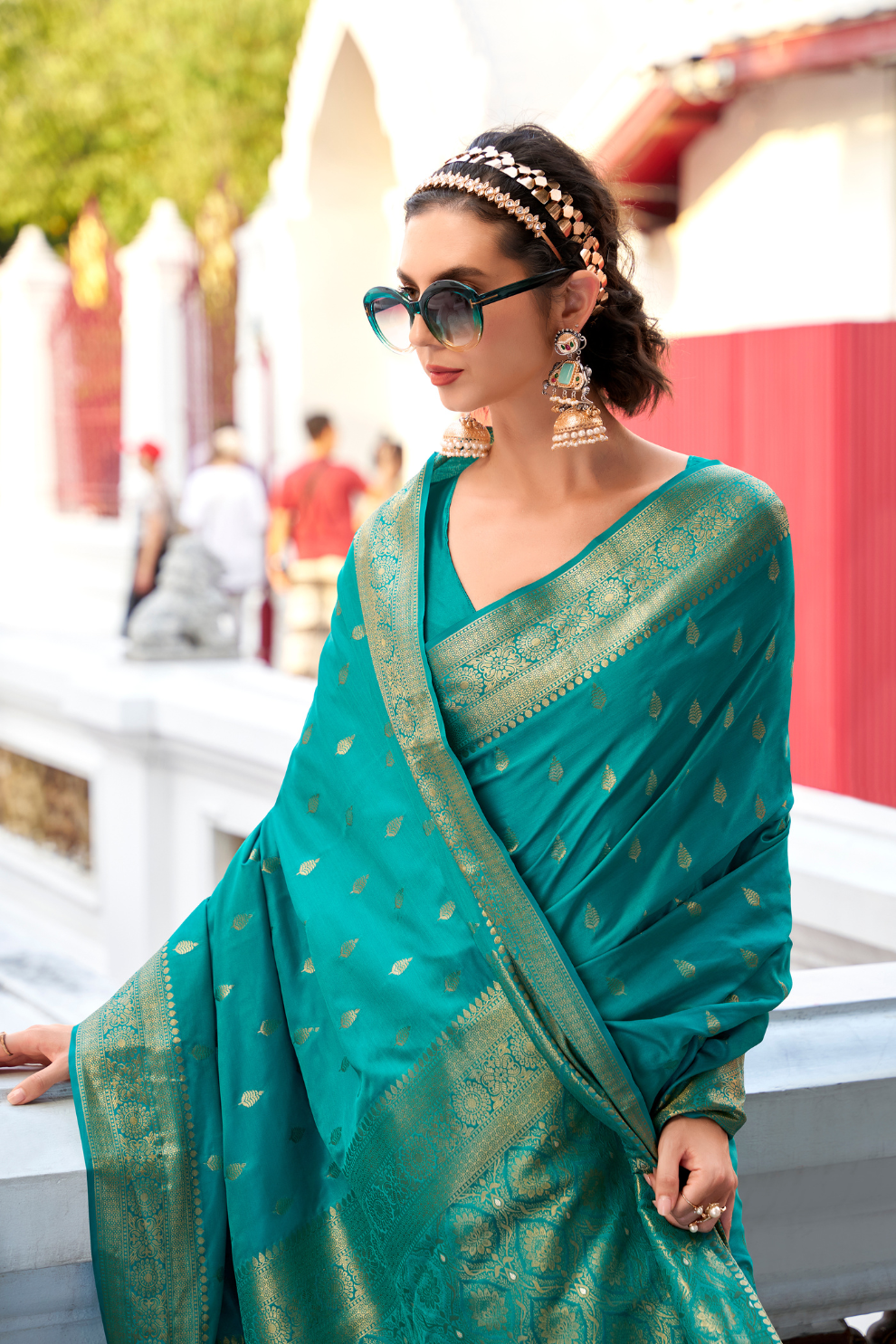 Heritage Zari Woven Pure Satin Silk Saree for Festive Elegance
