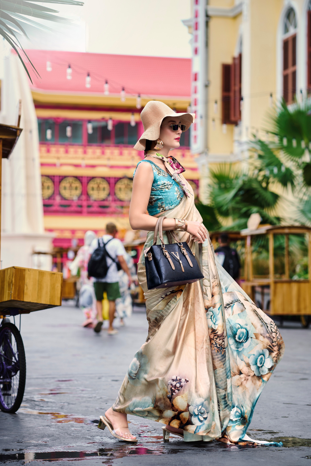 Pure Satin Shine with Signature Digital Prints Grace with a Twist - LaVante Fashion