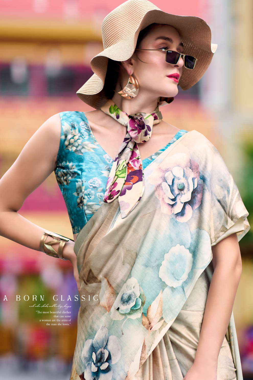 Pure Satin Shine with Signature Digital Prints Grace with a Twist - LaVante Fashion