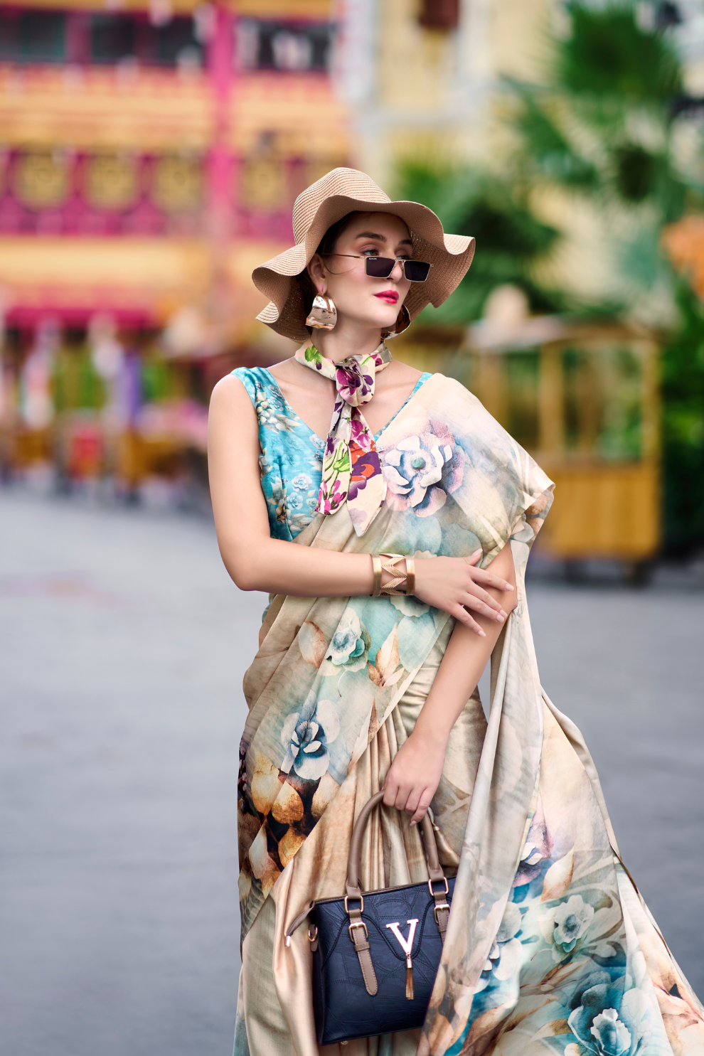 Pure Satin Shine with Signature Digital Prints Grace with a Twist - LaVante Fashion