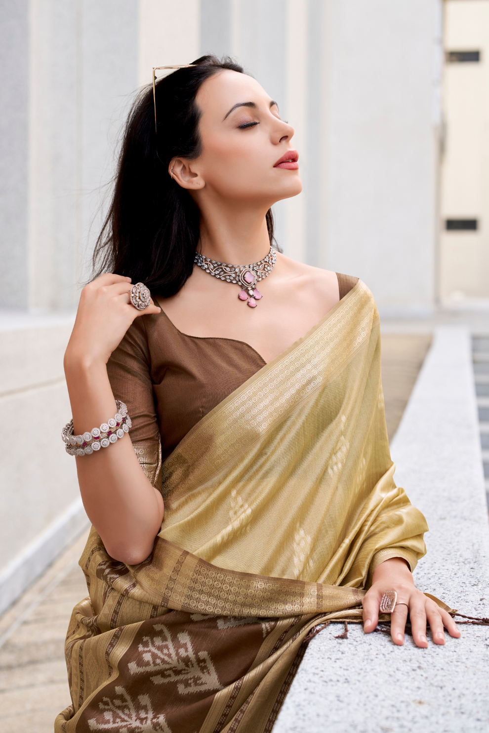 Rayon Silk Saree with Traditional Ikkat Weaving - LaVante Fashion