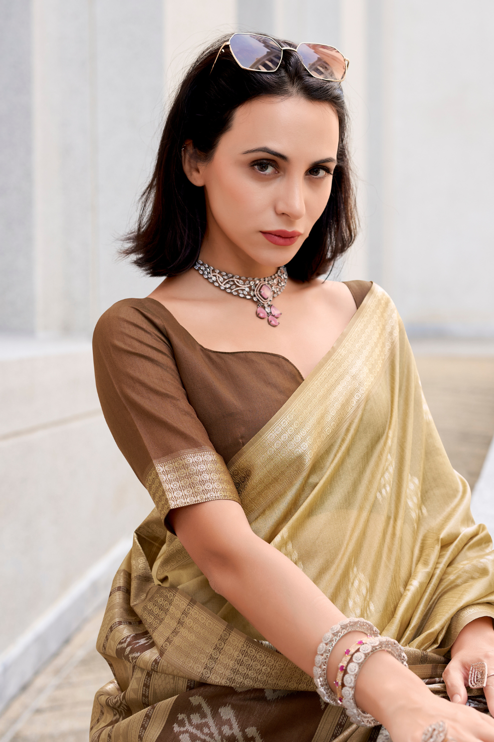 Rayon Silk Saree with Traditional Ikkat Weaving - LaVante Fashion