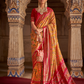 Tangerine Orange Patola Cotton Silk Designer Saree for Festive Wear