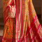 Tangerine Orange Patola Cotton Silk Designer Saree for Festive Wear