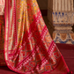 Tangerine Orange Patola Cotton Silk Designer Saree for Festive Wear
