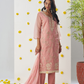 Festive Wear Blush Pink Embroidered Pant Suit