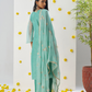 Firozi Crush Embroidered Salwar Kameez for Ceremonial Wear