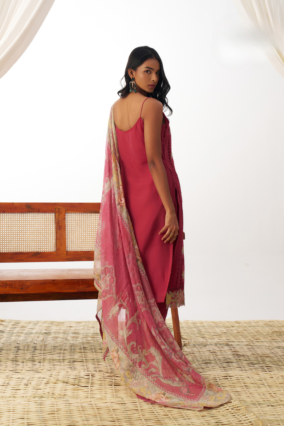 Designer Rani Pink Organza Salwar Kameez for Special Occasions