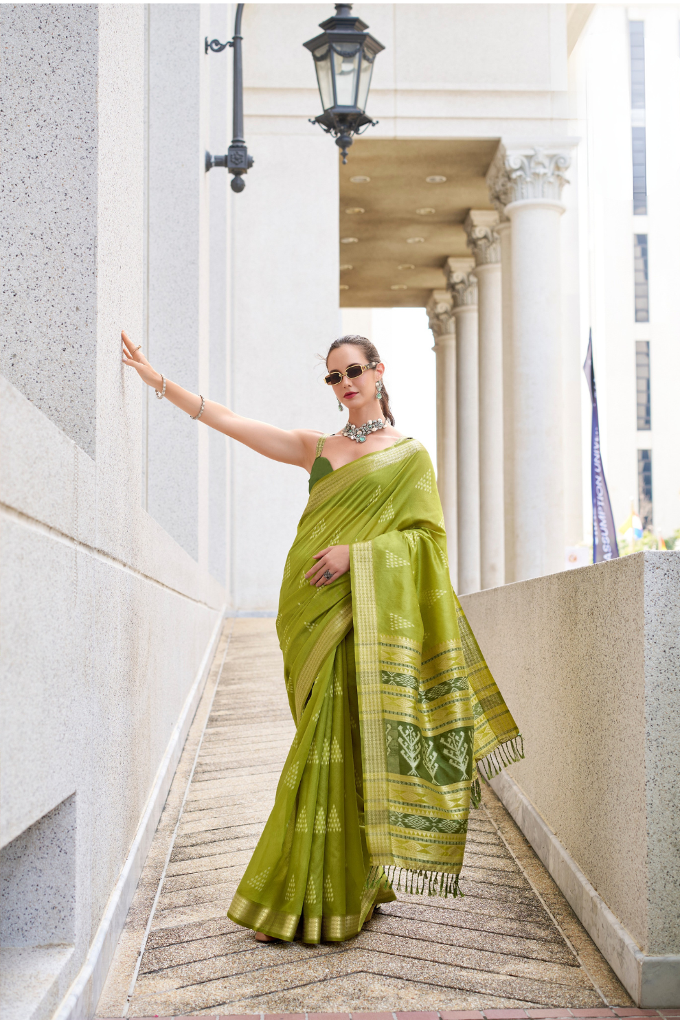 Rayon Silk Saree with Traditional Ikkat Weaving - LaVante Fashion