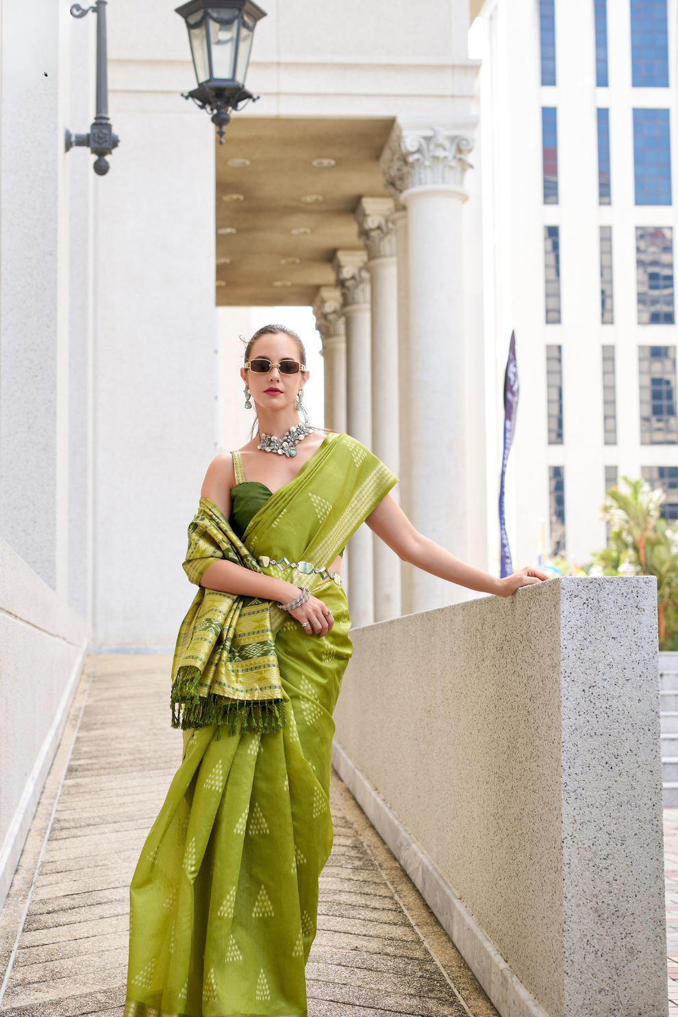 Rayon Silk Saree with Traditional Ikkat Weaving - LaVante Fashion