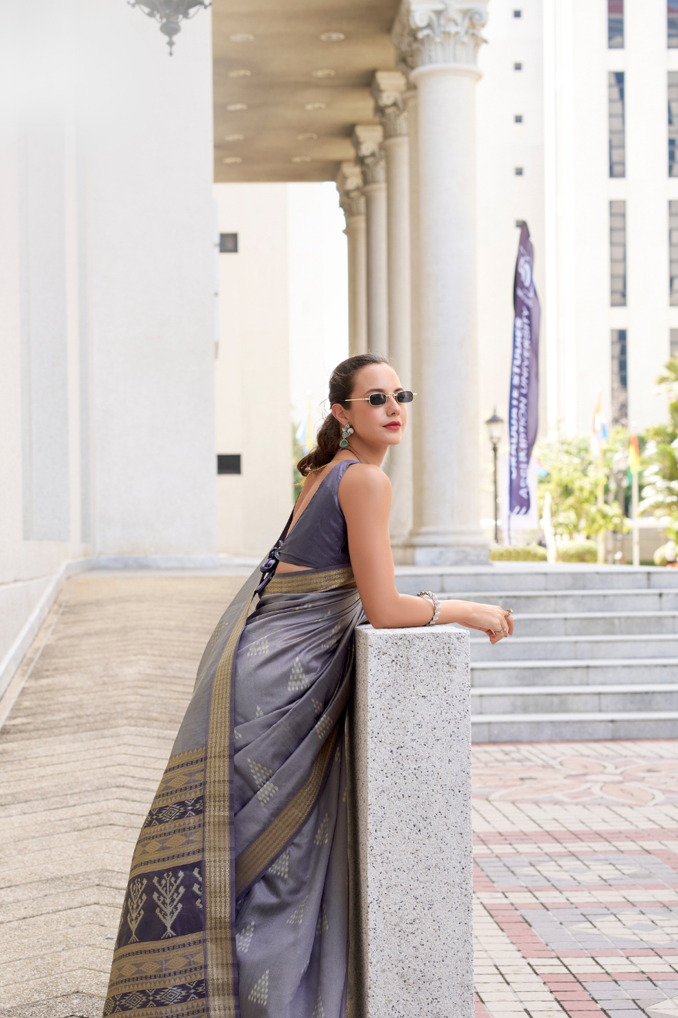 Rayon Silk Saree with Traditional Ikkat Weaving - LaVante Fashion