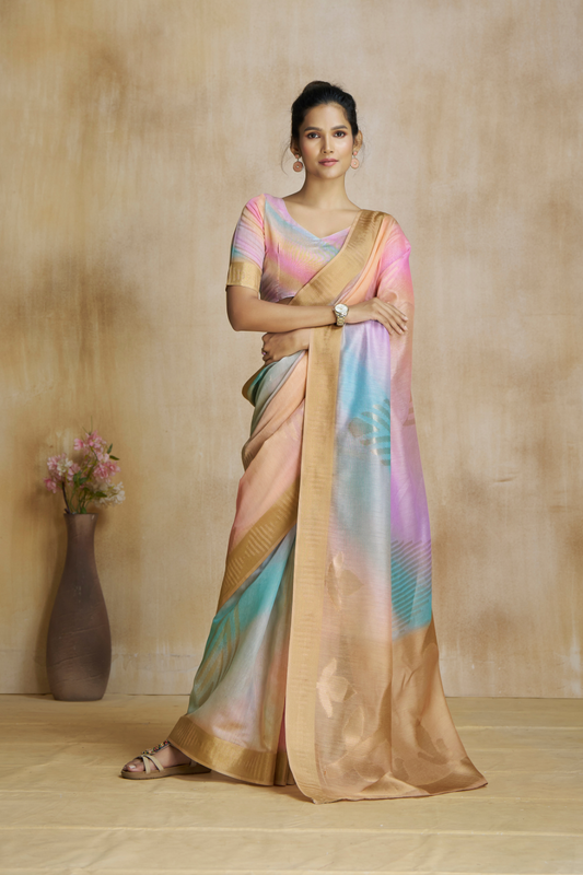 Elegant Fancy Modal Cotton Drape with Digital Art Print - LaVante Fashion