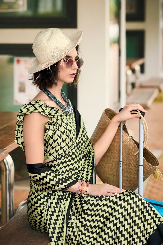 Premium Japan Satin Silk Saree – Smooth, Heavy-Drape & Luxurious Feel - LaVante Fashion