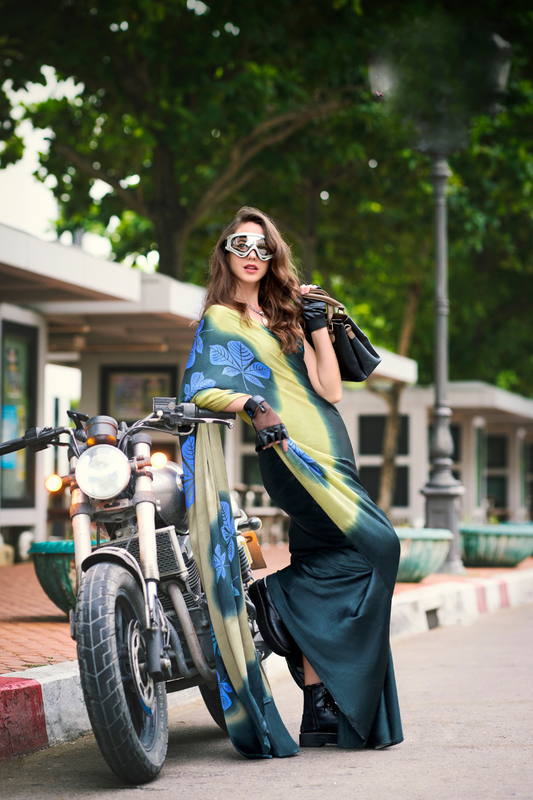 Premium Japan Satin Silk Saree – Smooth, Heavy-Drape & Luxurious Feel - LaVante Fashion