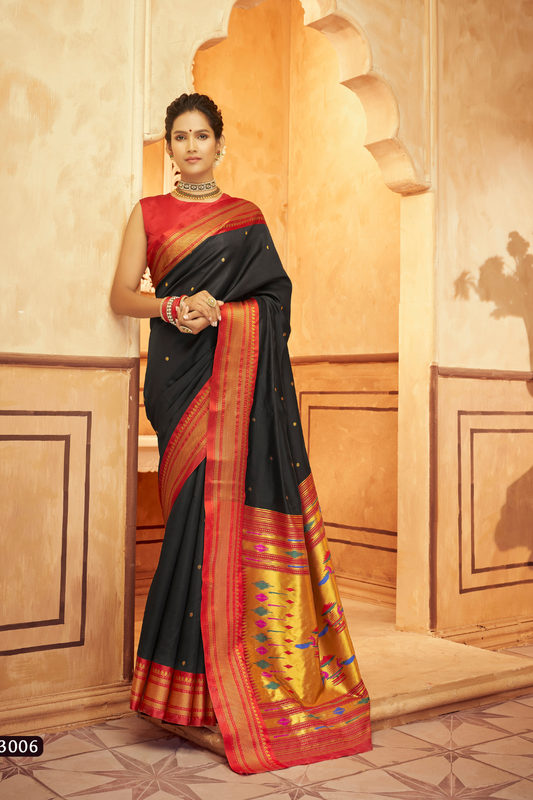 Pure Paithani Silk Saree with Traditional Zari Weaving - LaVante Fashion