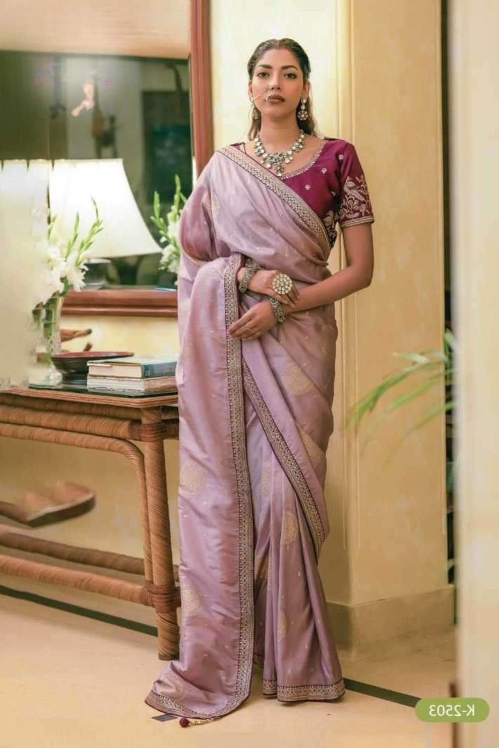 Pure Dola Silk Saree with Beautiful Lace Border - LaVante Fashion