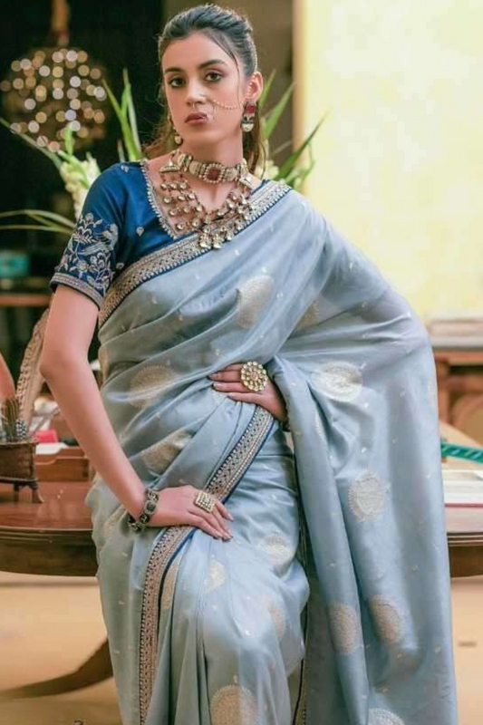 Pure Dola Silk Saree with Beautiful Lace Border - LaVante Fashion