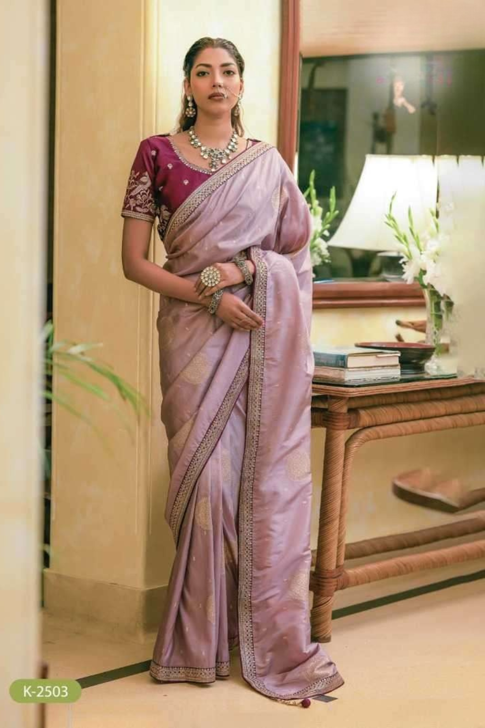 Pure Dola Silk Saree with Beautiful Lace Border - LaVante Fashion