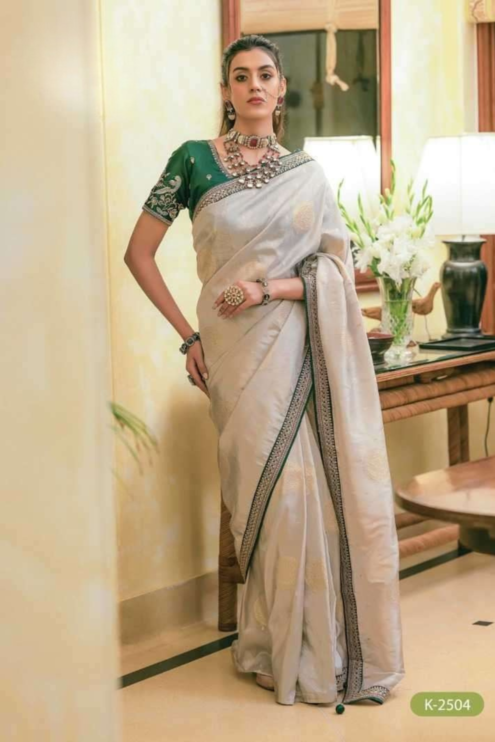 Pure Dola Silk Saree with Beautiful Lace Border - LaVante Fashion