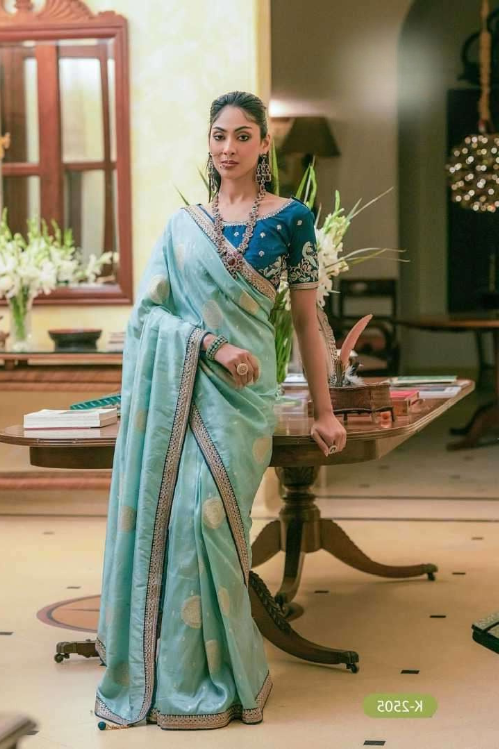Pure Dola Silk Saree with Beautiful Lace Border - LaVante Fashion