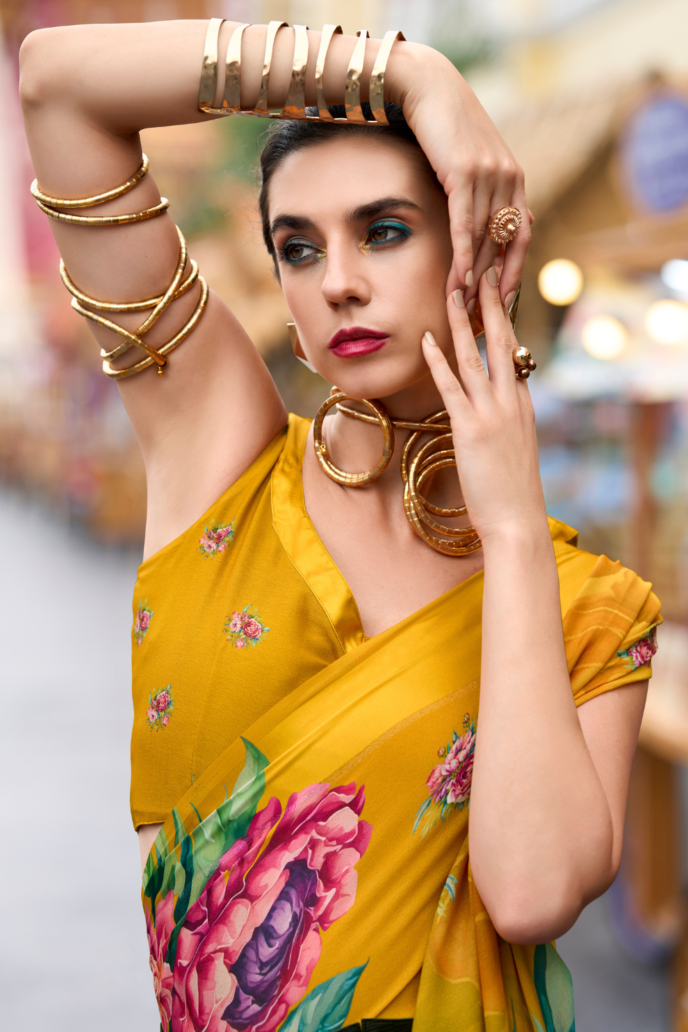 Pure Georgette Saree with Exclusive Print - LaVante Fashion