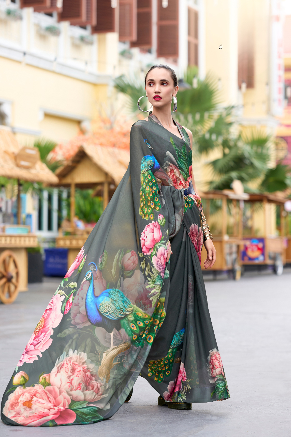 Pure Georgette Saree with Exclusive Print - LaVante Fashion