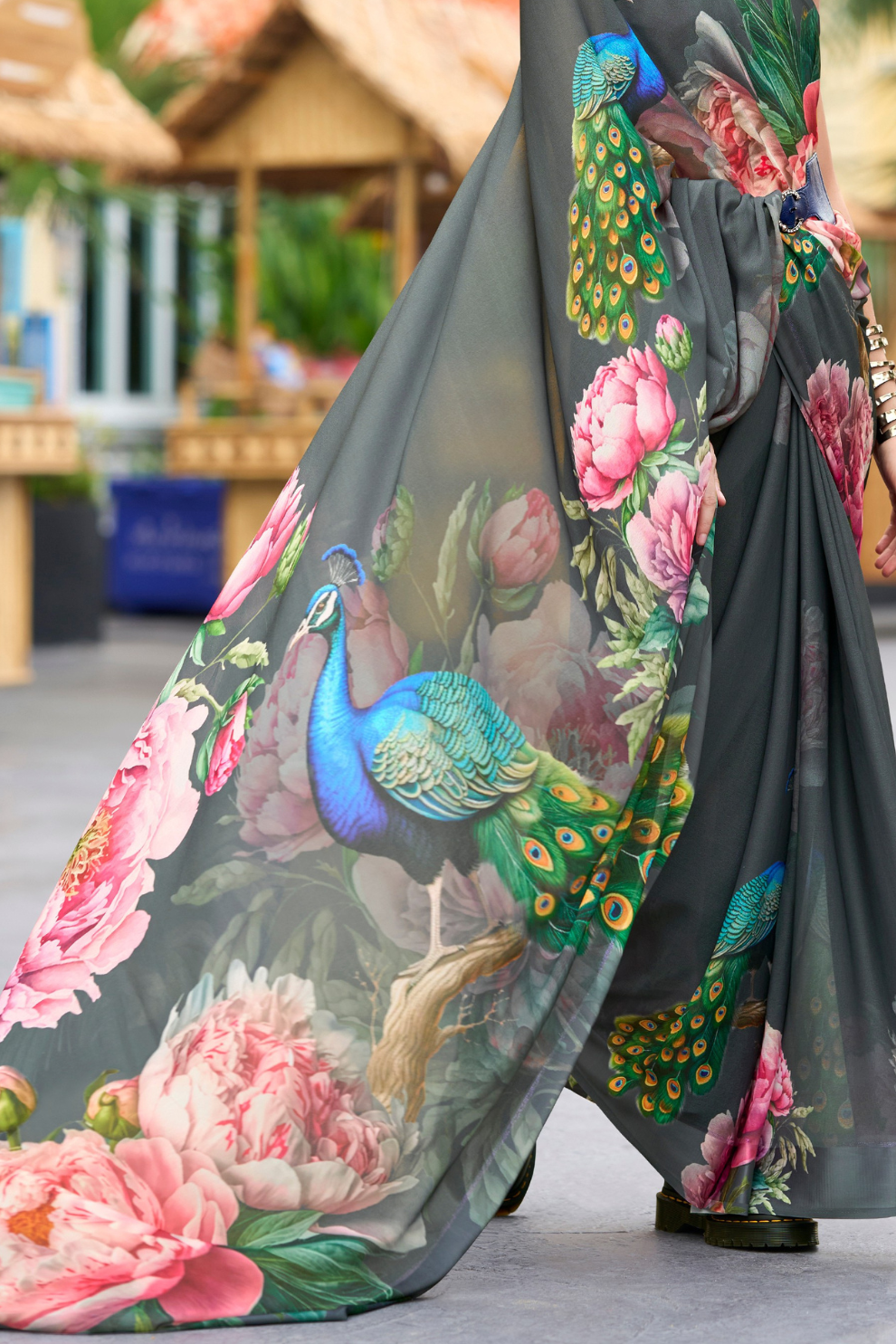 Pure Georgette Saree with Exclusive Print - LaVante Fashion