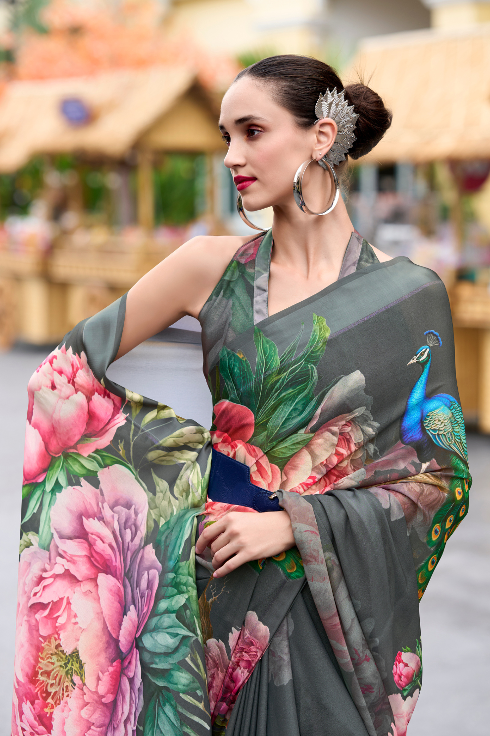 Pure Georgette Saree with Exclusive Print - LaVante Fashion
