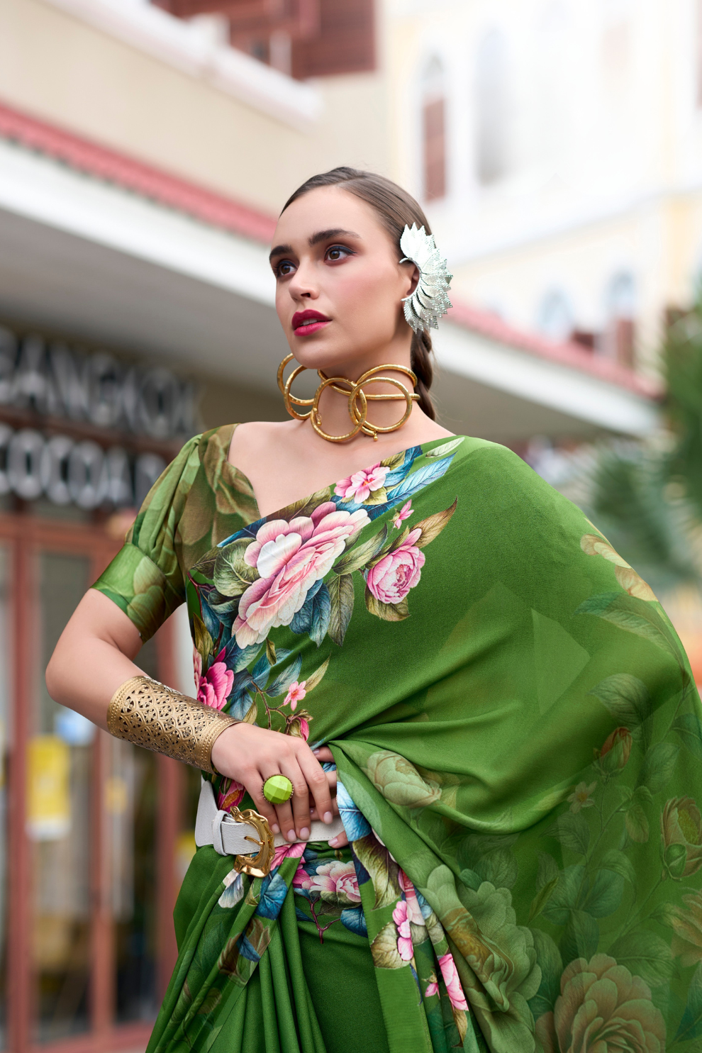 Pure Georgette Saree with Exclusive Print - LaVante Fashion