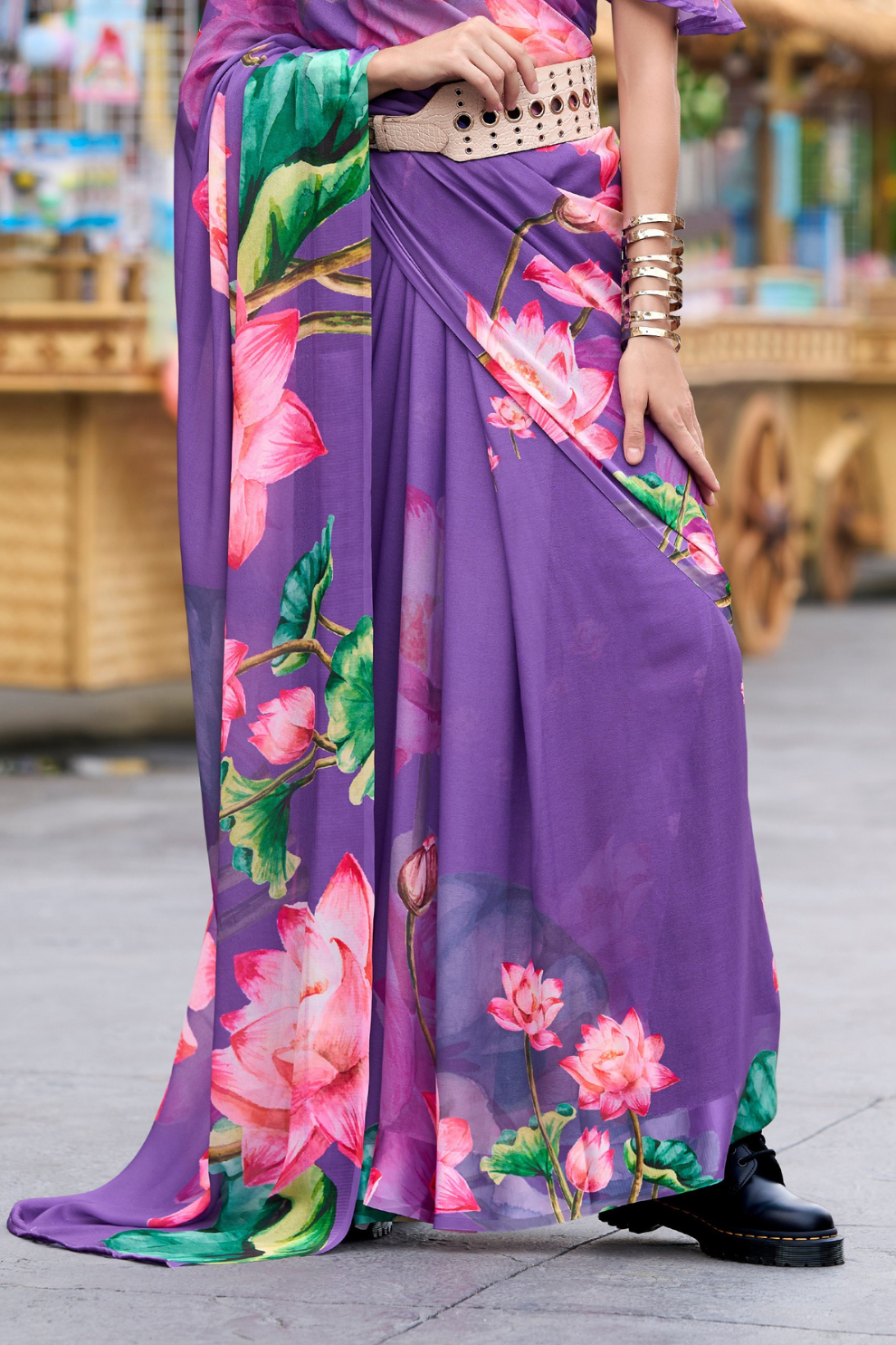 Pure Georgette Saree with Exclusive Print - LaVante Fashion