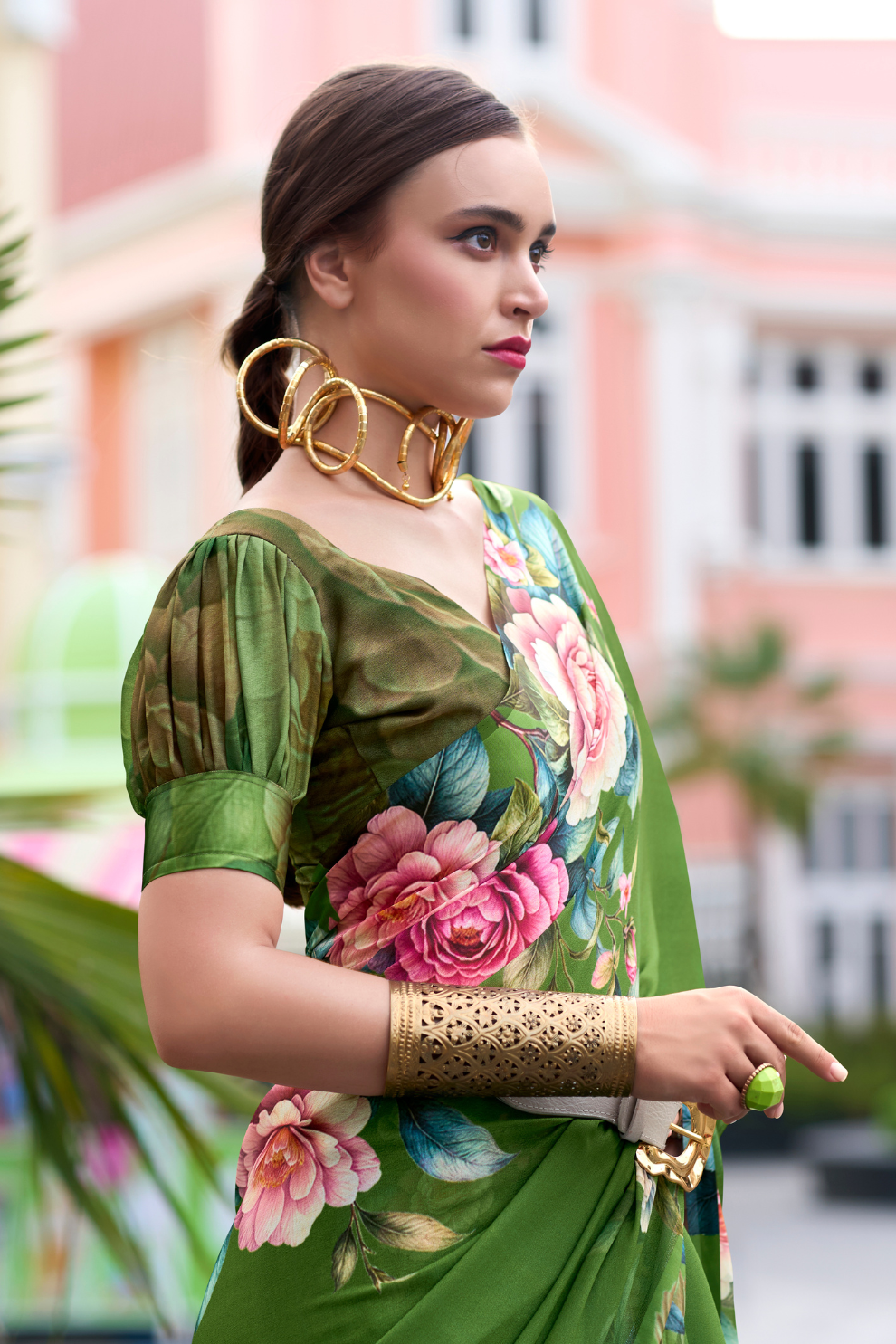 Pure Georgette Saree with Exclusive Print - LaVante Fashion