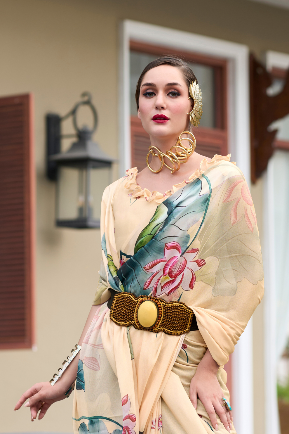 Pure Georgette Saree with Exclusive Print - LaVante Fashion